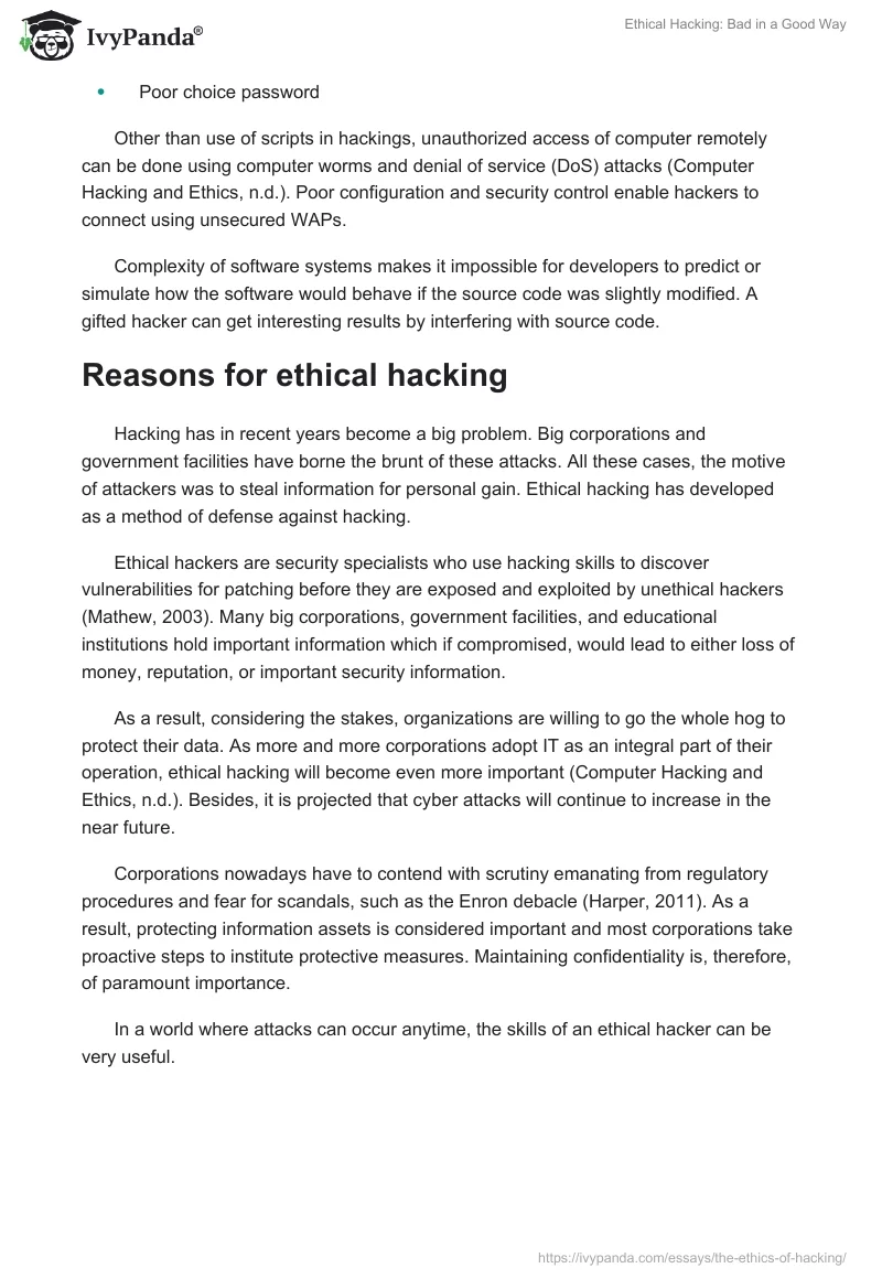 Ethical Hacking: Bad in a Good Way. Page 3