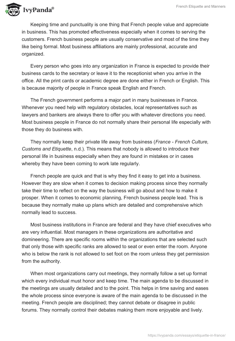French Etiquette and Manners. Page 2