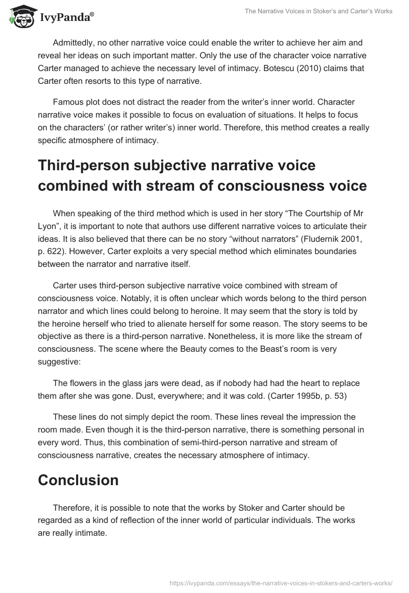 The Narrative Voices in Stoker’s and Carter’s Works. Page 5