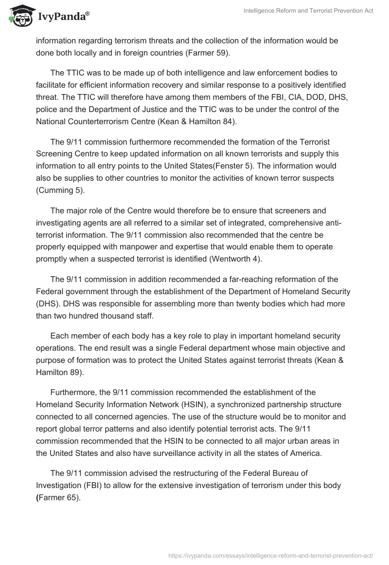Intelligence Reform and Terrorist Prevention Act. Page 2