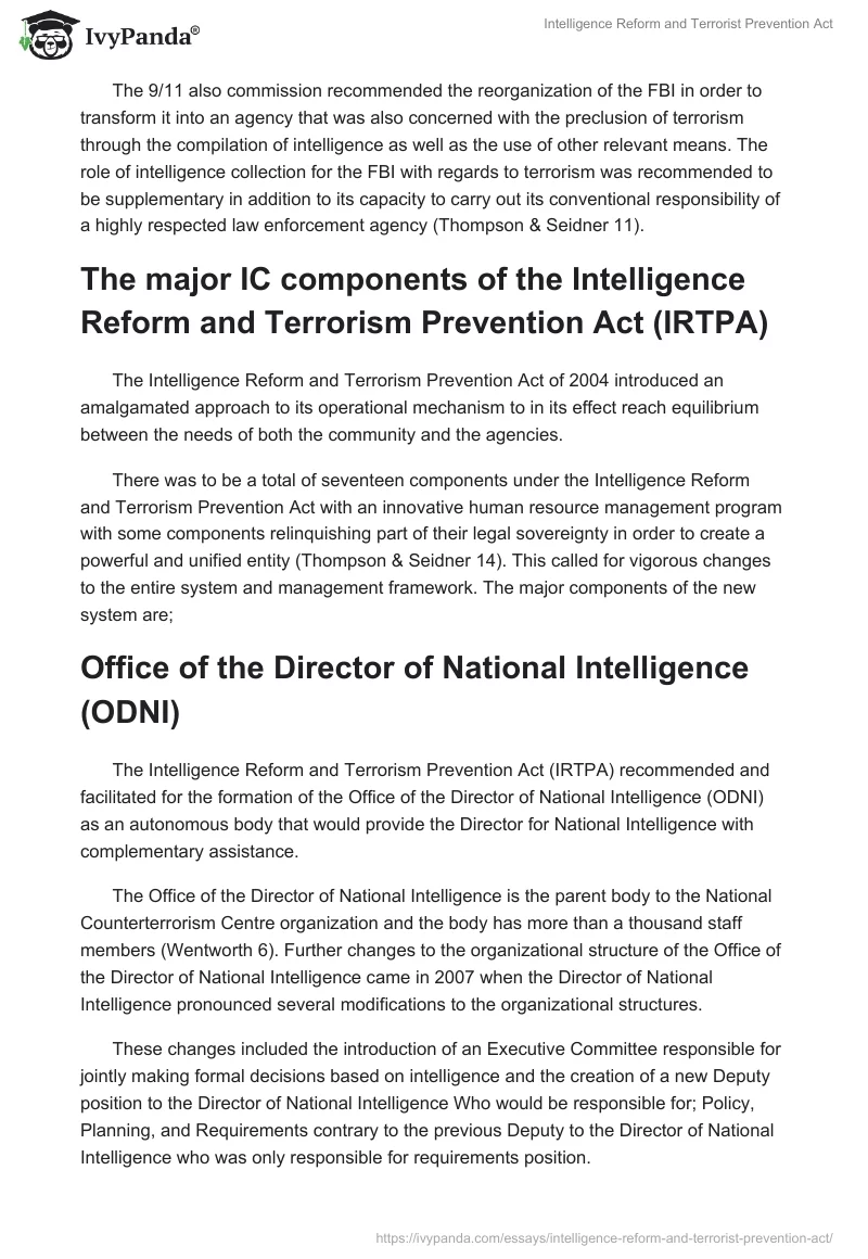 Intelligence Reform and Terrorist Prevention Act. Page 3