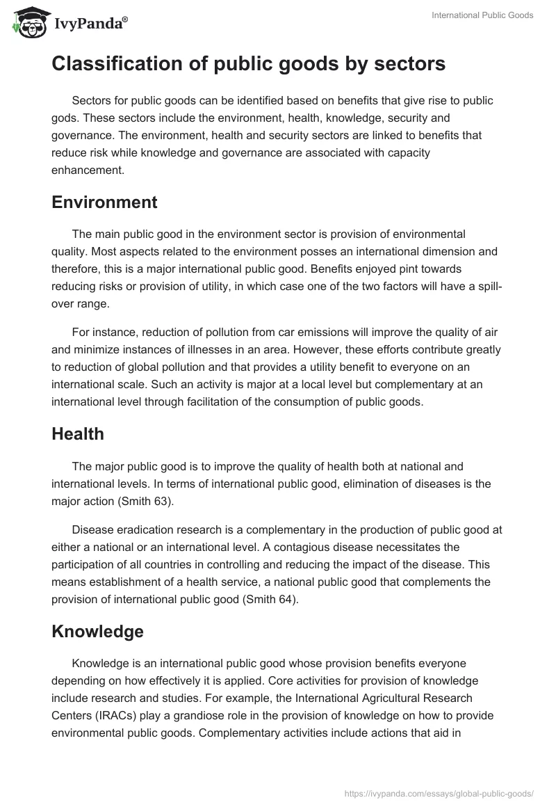 International Public Goods. Page 4