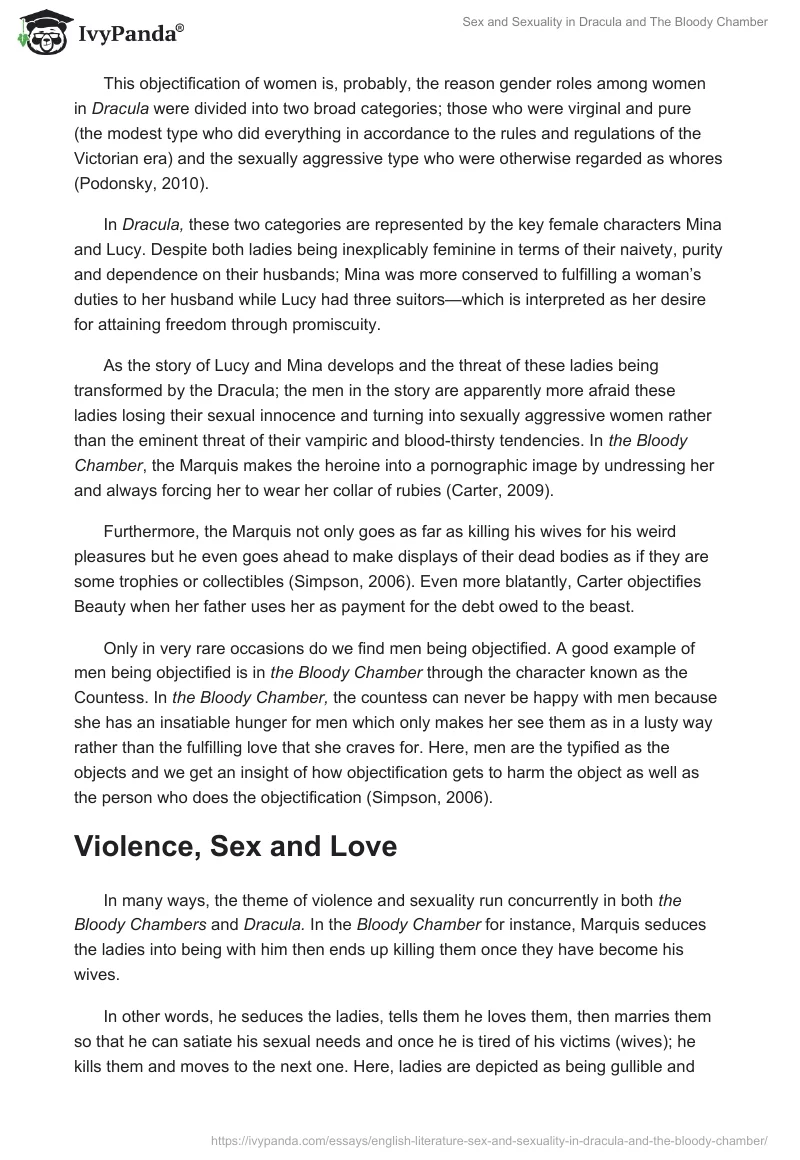 Sex and Sexuality in "Dracula" and "The Bloody Chamber". Page 3