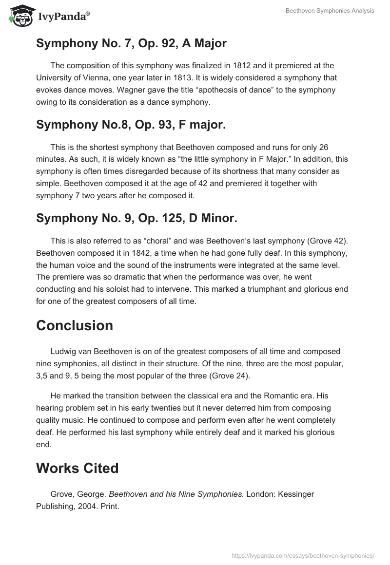 Beethoven Symphonies Analysis. Page 3