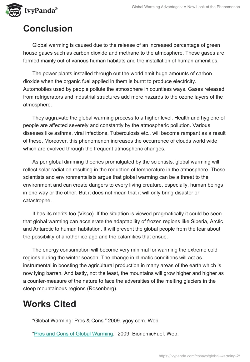Global Warming Advantages: A New Look at the Phenomenon. Page 2