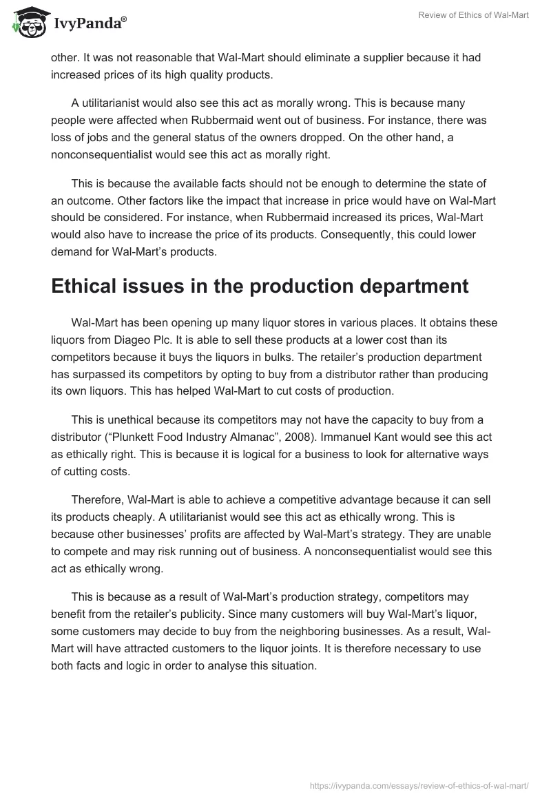 Review of Ethics of Wal-Mart. Page 3