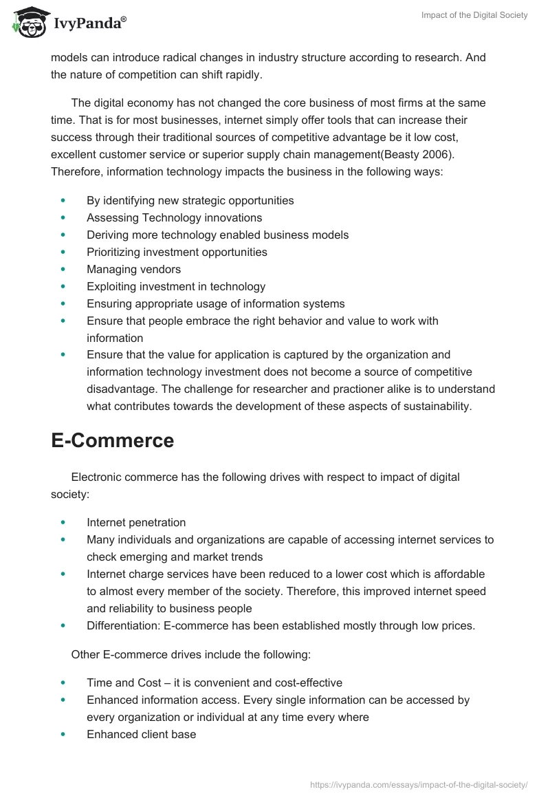 Impact of the Digital Society. Page 2