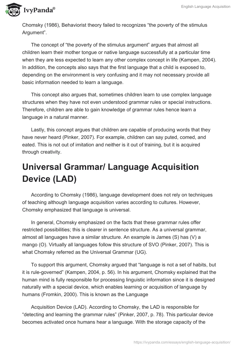 English Language Acquisition. Page 4