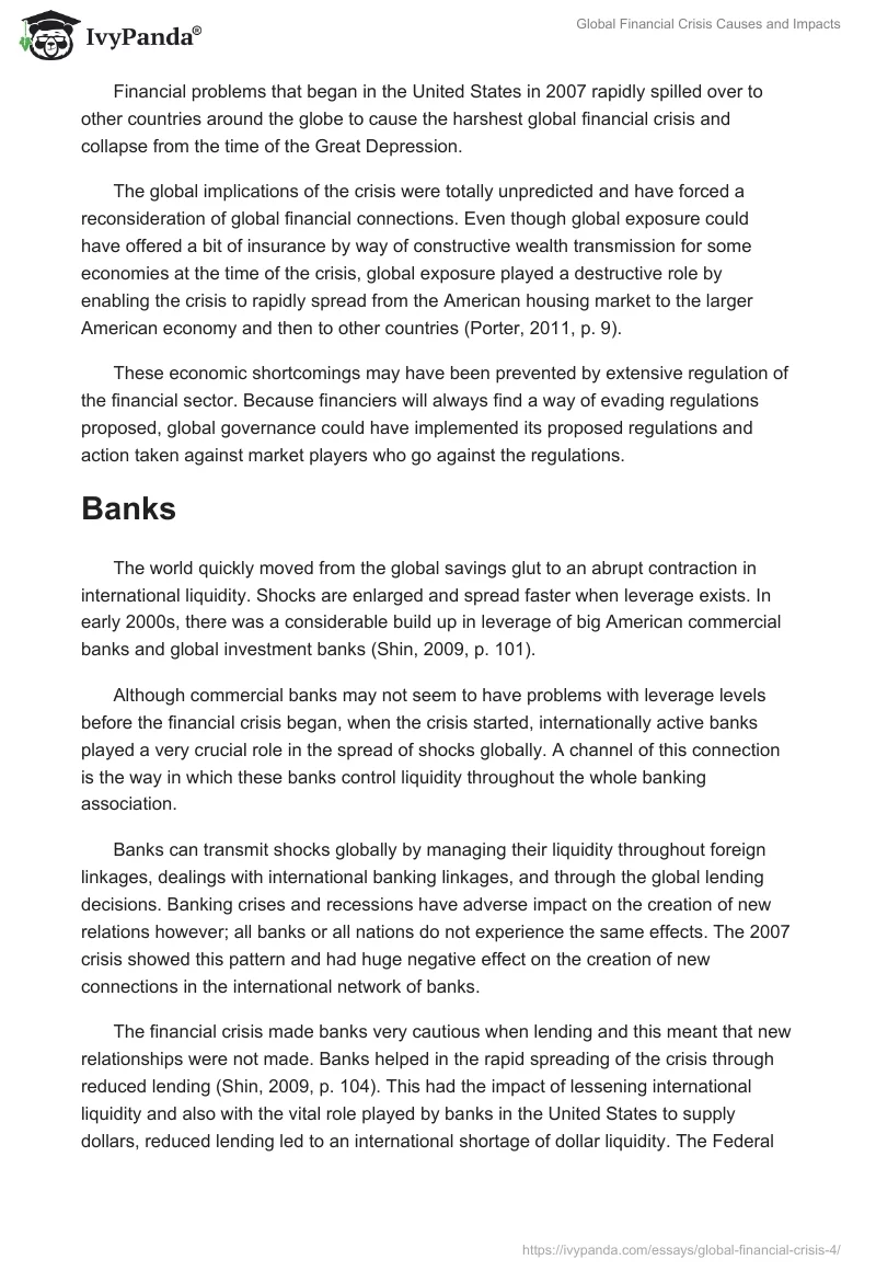 Global Financial Crisis Causes and Impacts. Page 3