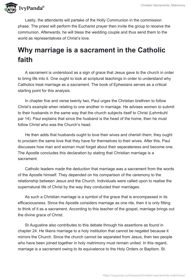 Christian Sacraments: Matrimony. Page 2
