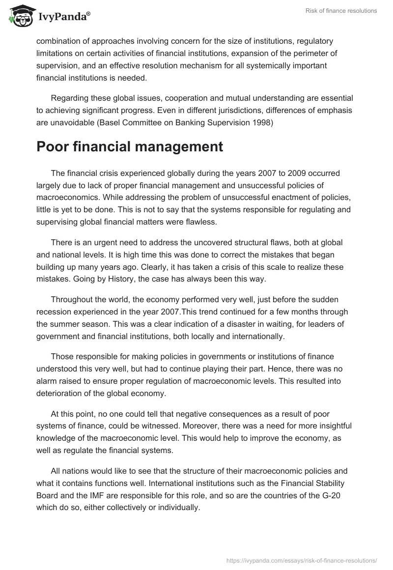 Risk of finance resolutions. Page 5