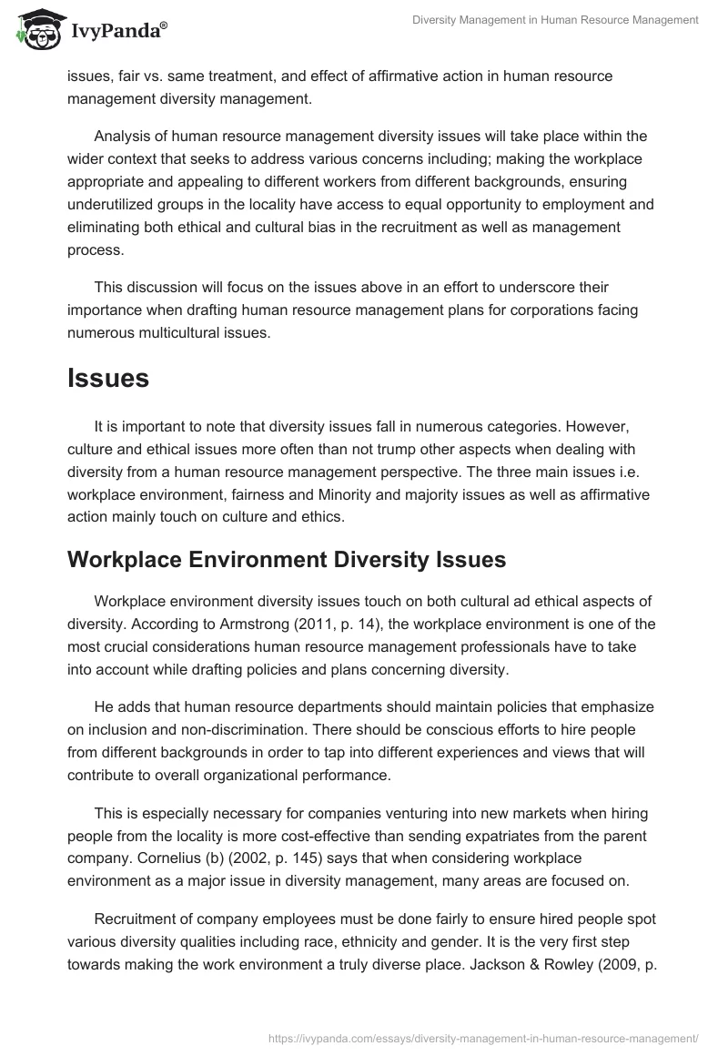 Diversity Management in Human Resource Management. Page 4