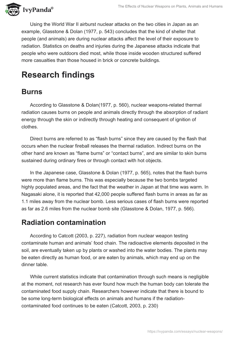 The Effects of Nuclear Weapons on Plants, Animals and Humans. Page 4