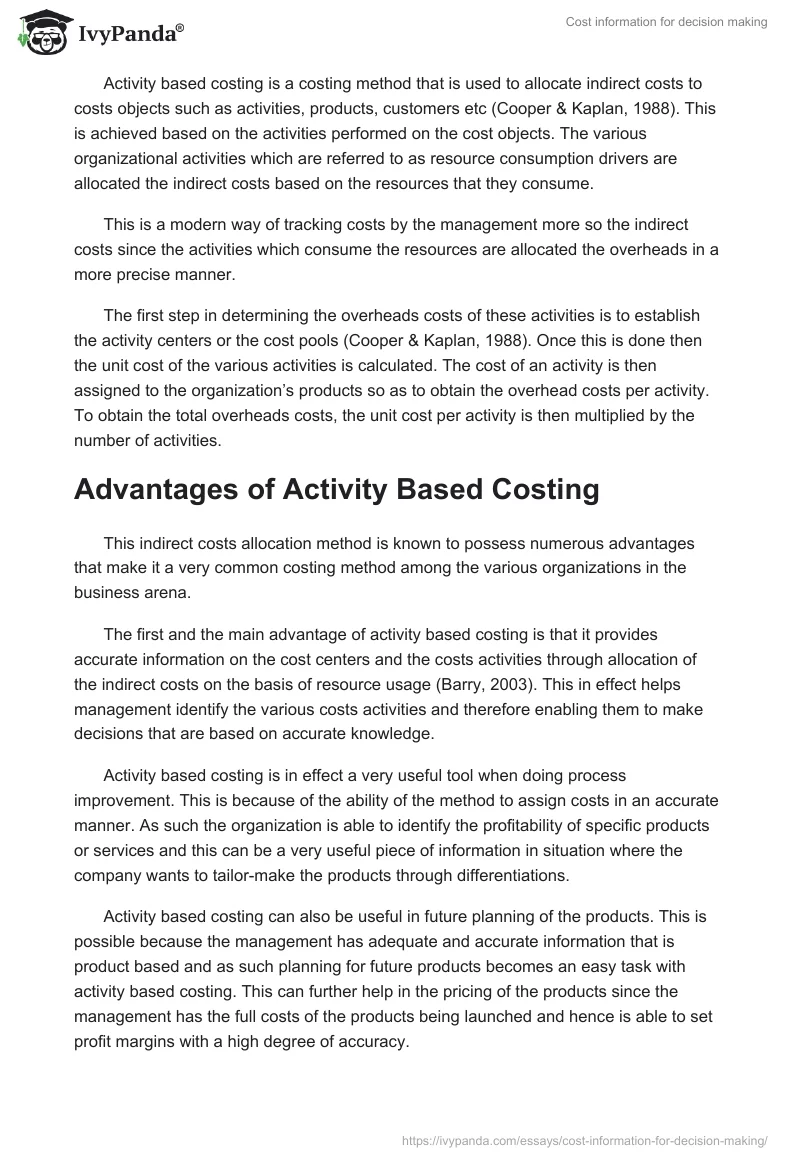 Cost information for decision making. Page 5