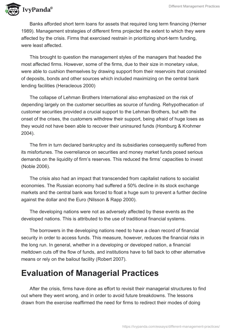 Different Management Practices. Page 2