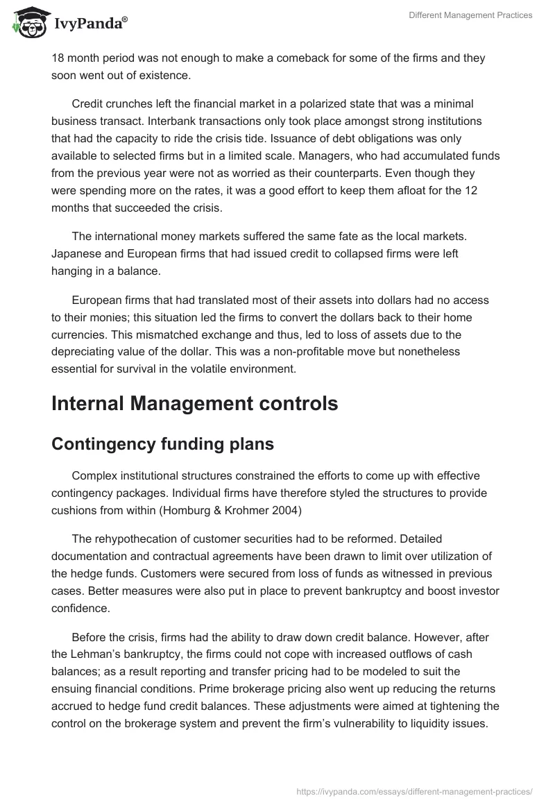 Different Management Practices. Page 5