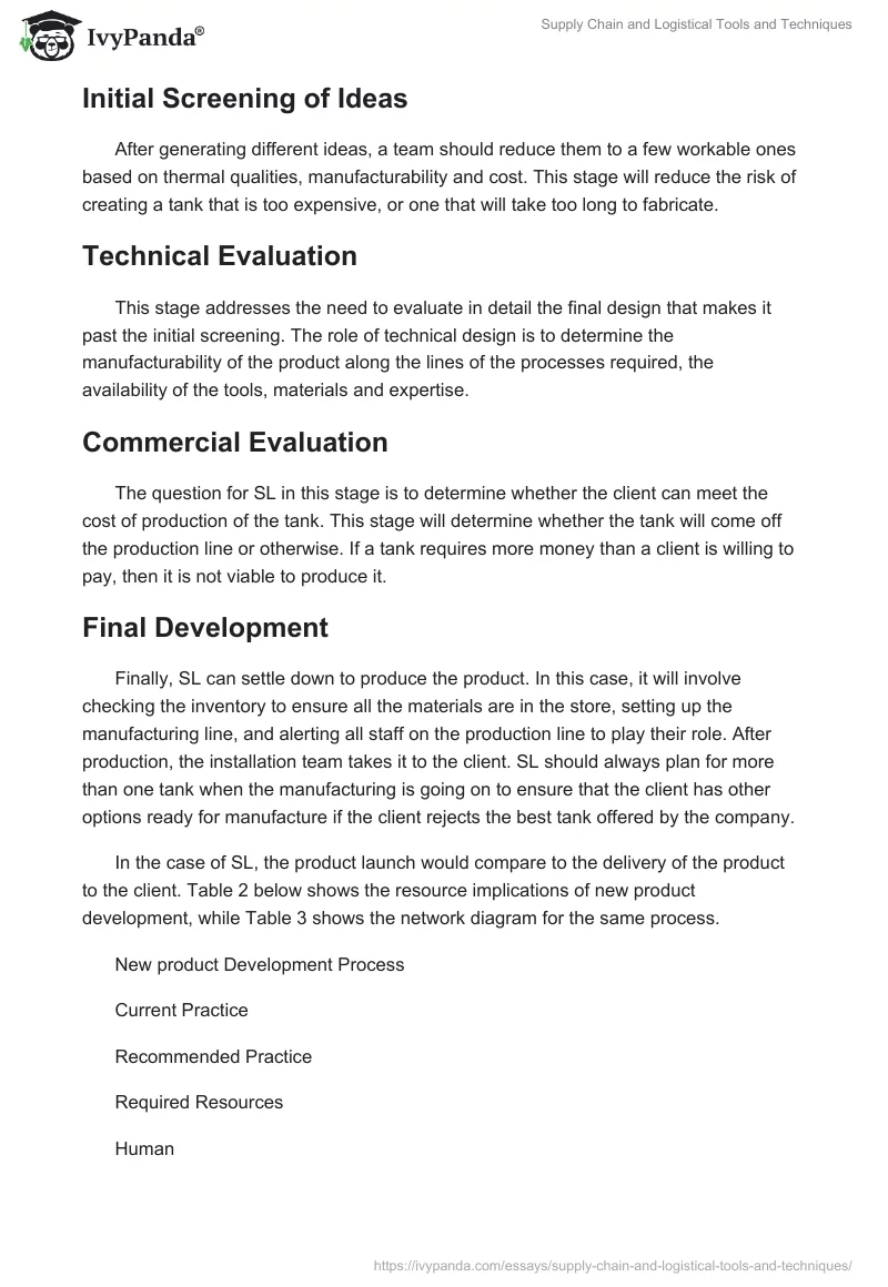 Supply Chain and Logistical Tools and Techniques. Page 4