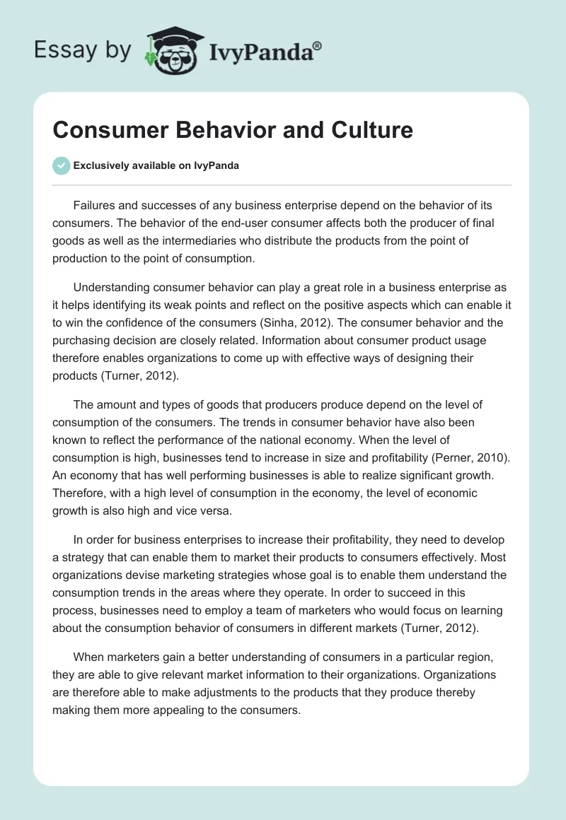 Consumer Behavior and Culture. Page 1
