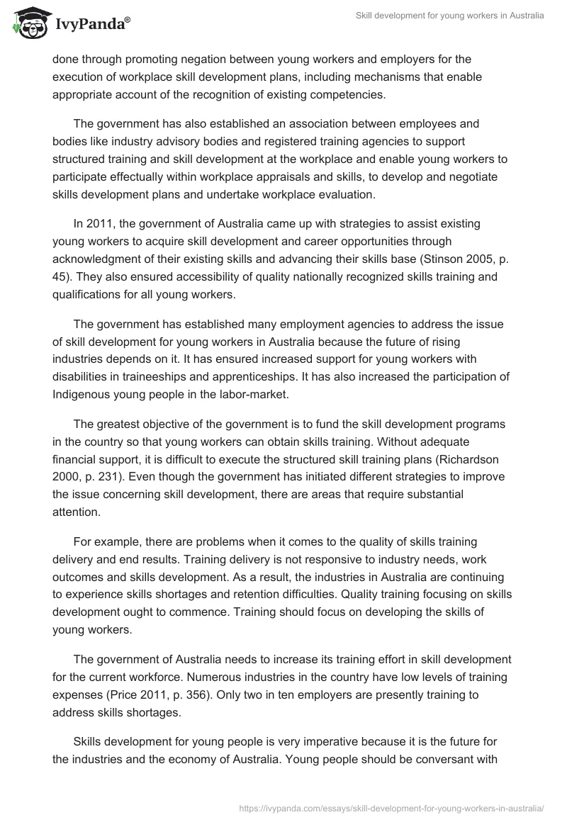 Skill development for young workers in Australia. Page 3