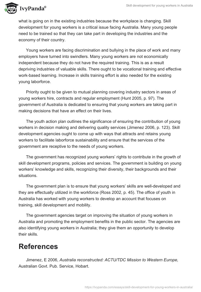 Skill development for young workers in Australia. Page 4