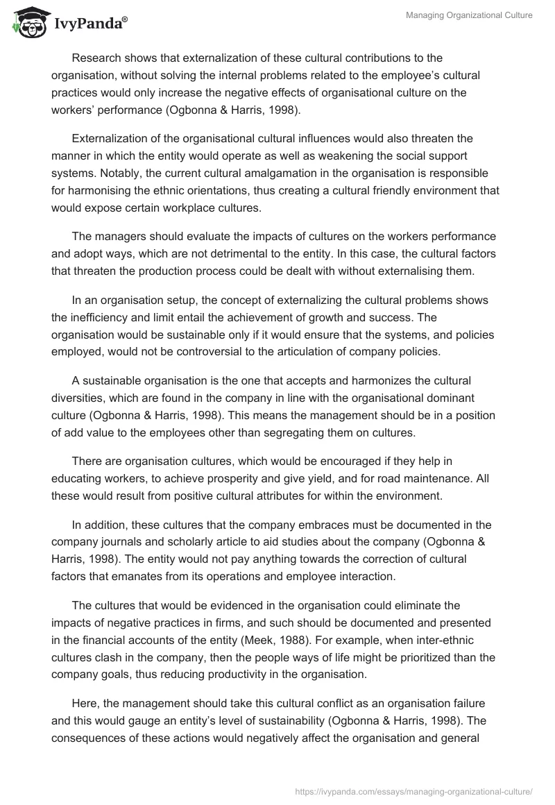 Managing Organizational Culture. Page 4