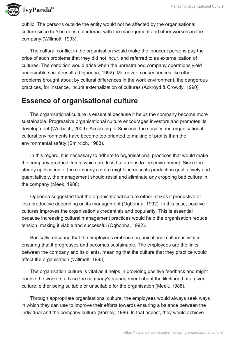 Managing Organizational Culture. Page 5