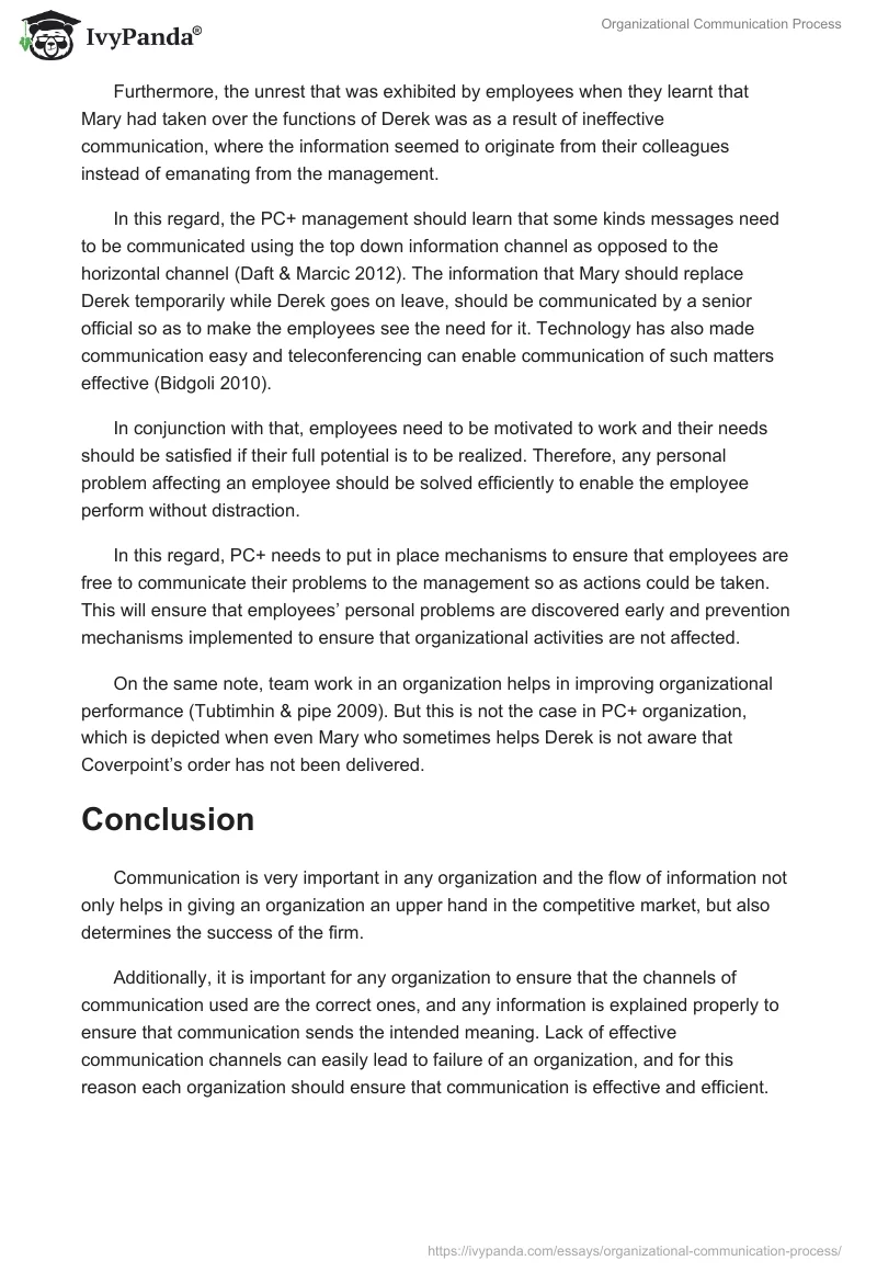 Organizational Communication Process. Page 5