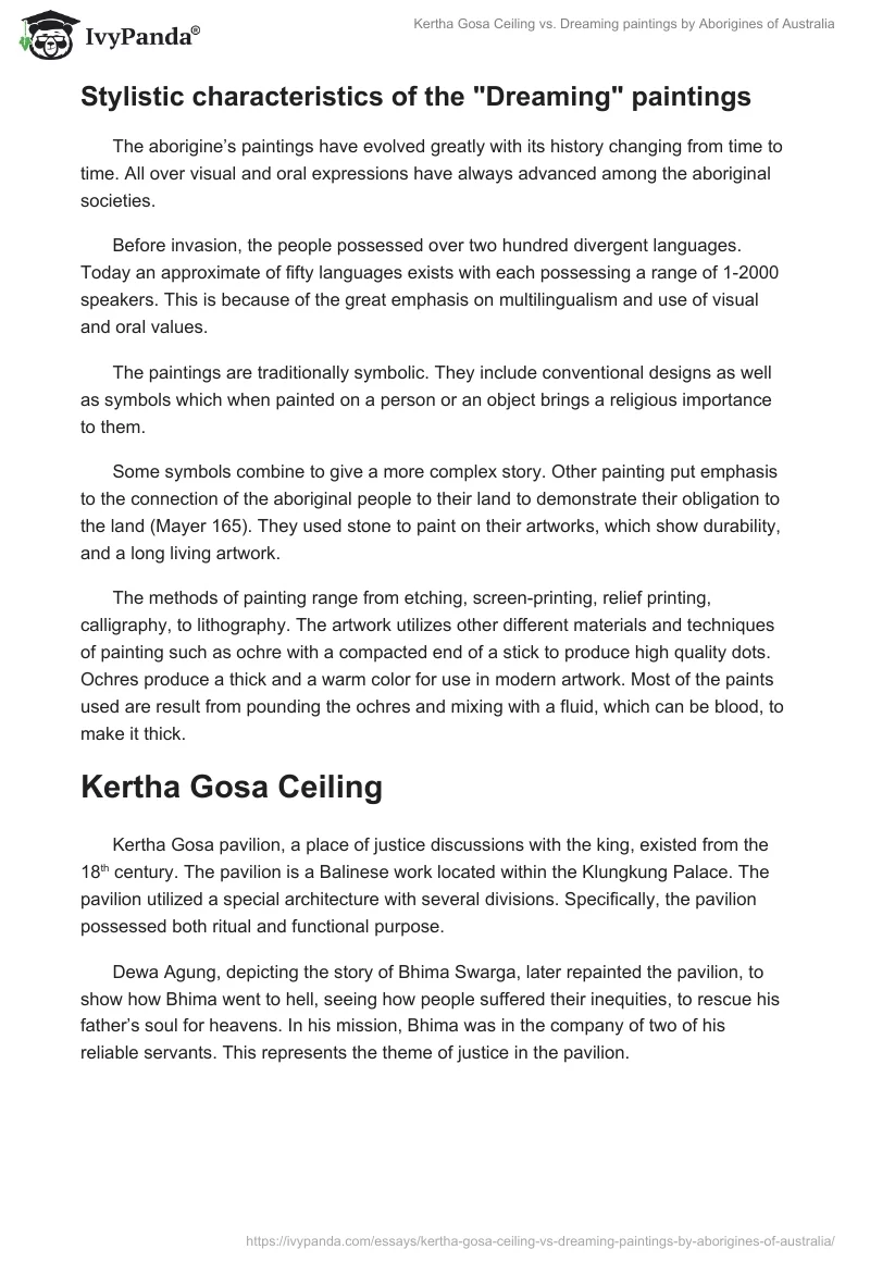 Kertha Gosa Ceiling vs. "Dreaming" paintings by Aborigines of Australia. Page 2
