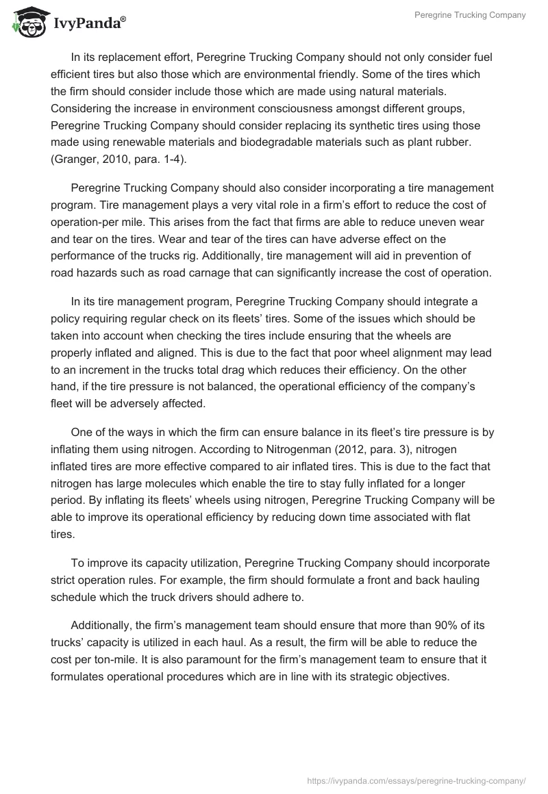 Peregrine Trucking Company. Page 3