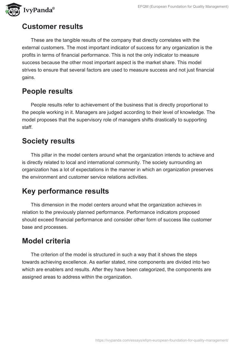 EFQM (European Foundation for Quality Management). Page 3