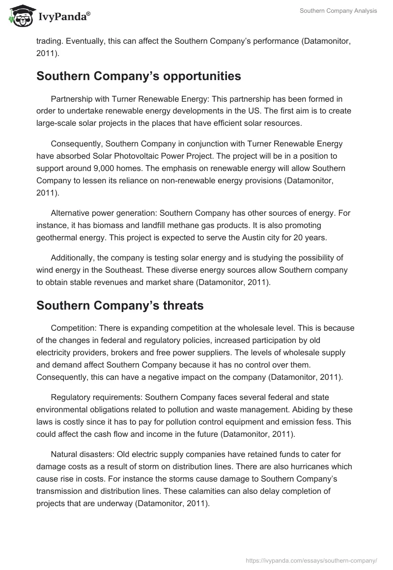Southern Company Analysis. Page 4