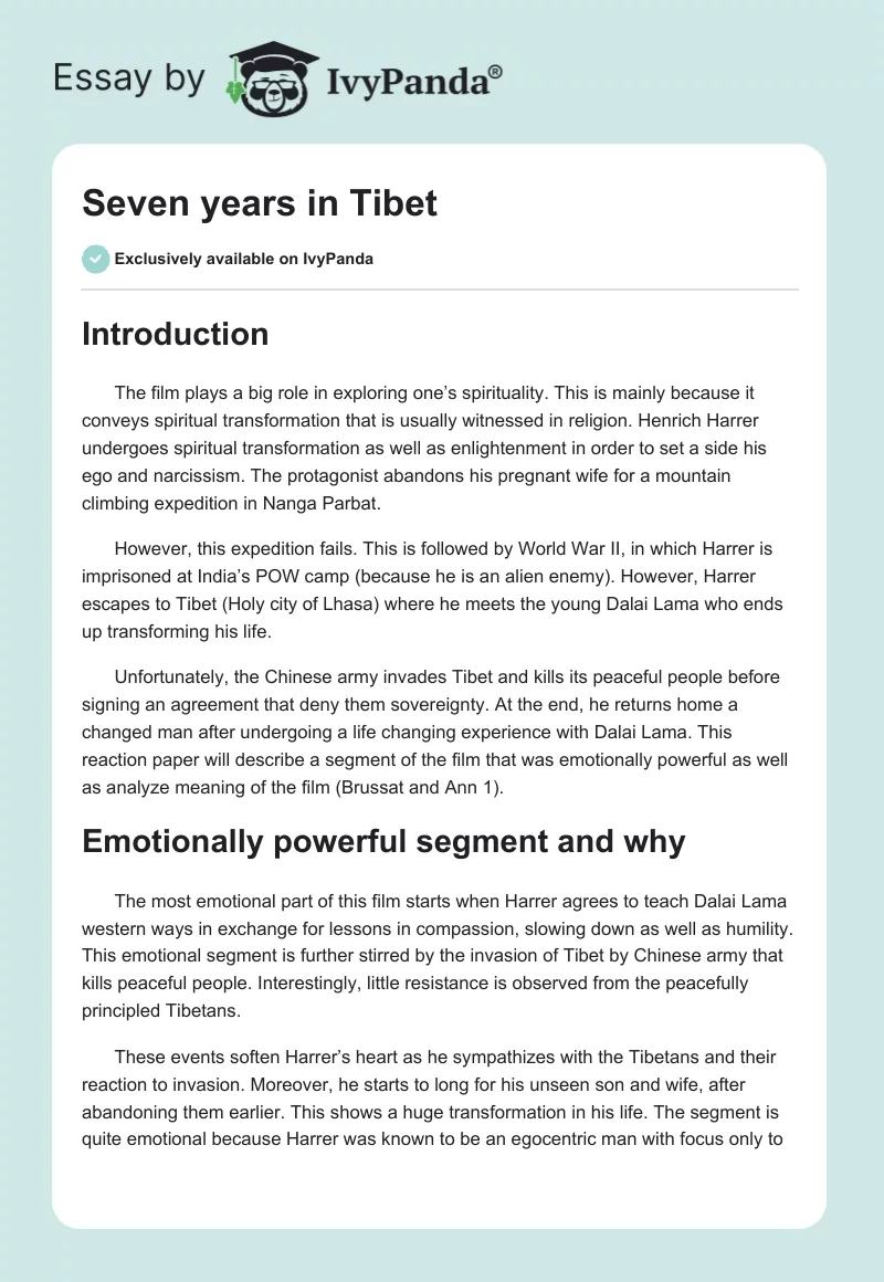 Seven years in Tibet. Page 1