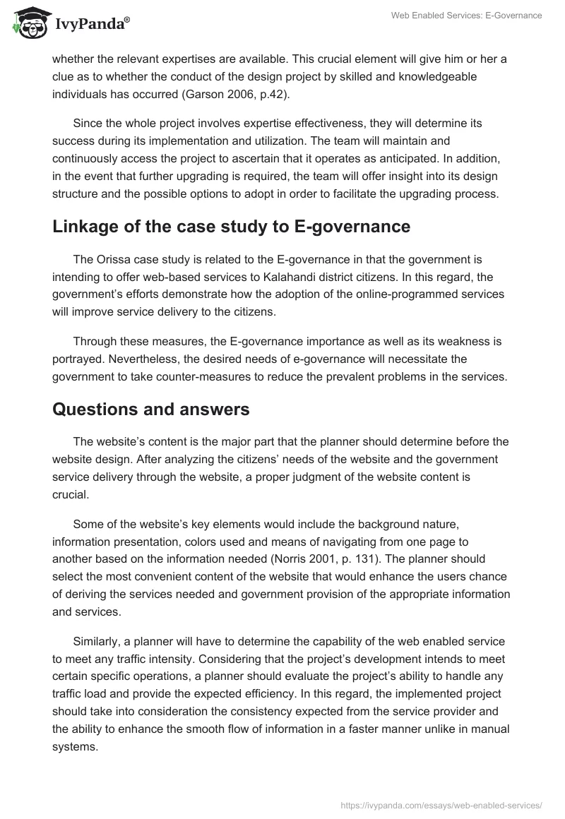 Web Enabled Services: E-Governance. Page 2
