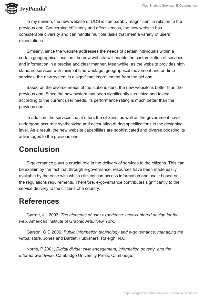 Web Enabled Services: E-Governance. Page 5