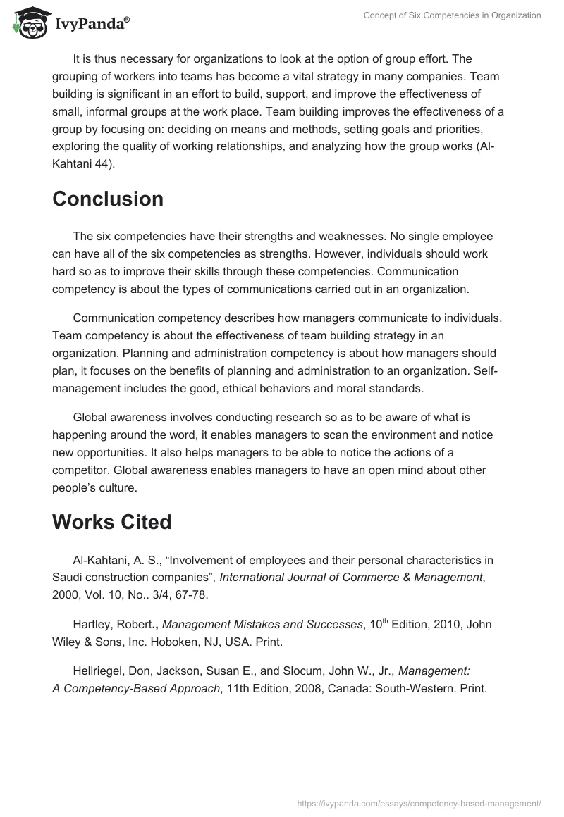 Concept of Six Competencies in Organization. Page 3