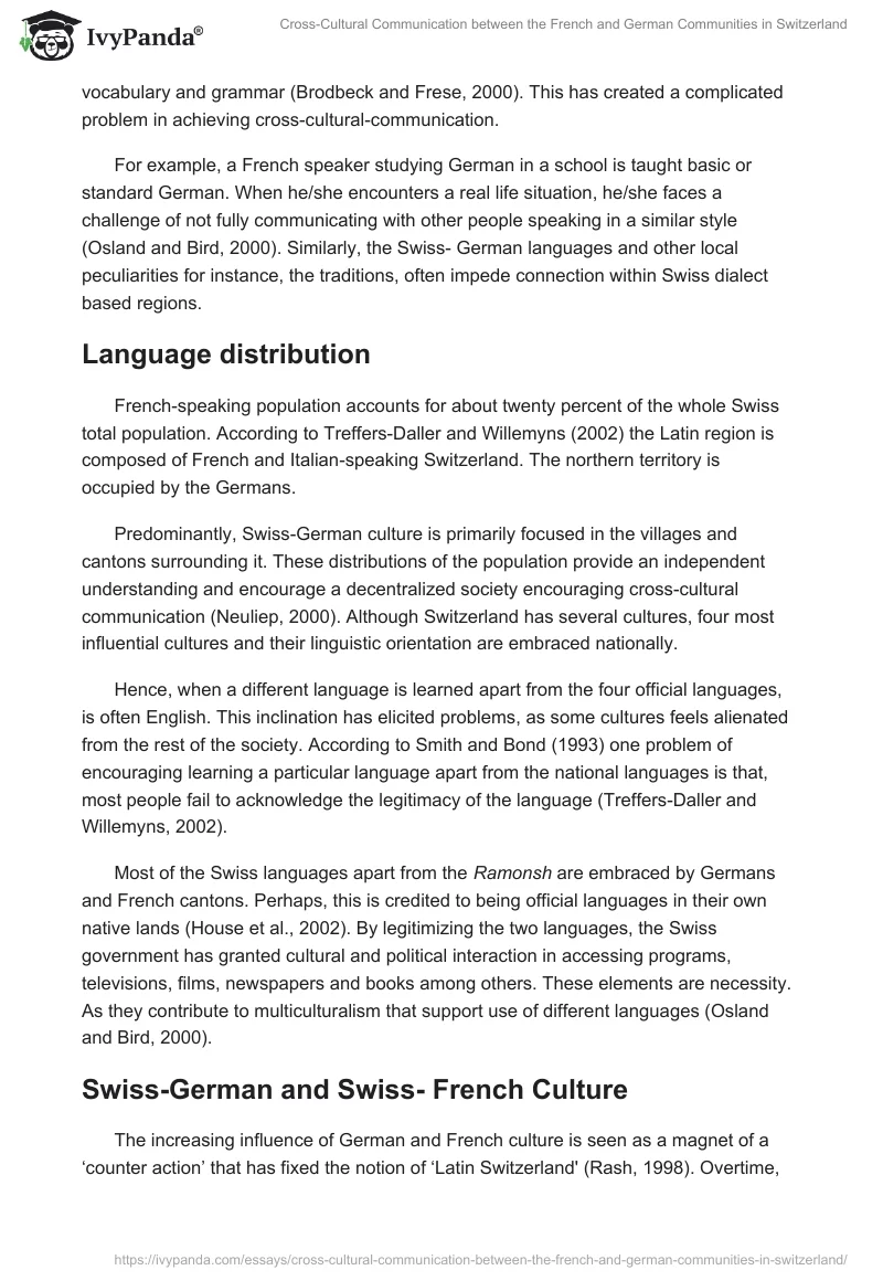 Cross-Cultural Communication Between the French and German Communities in Switzerland. Page 3