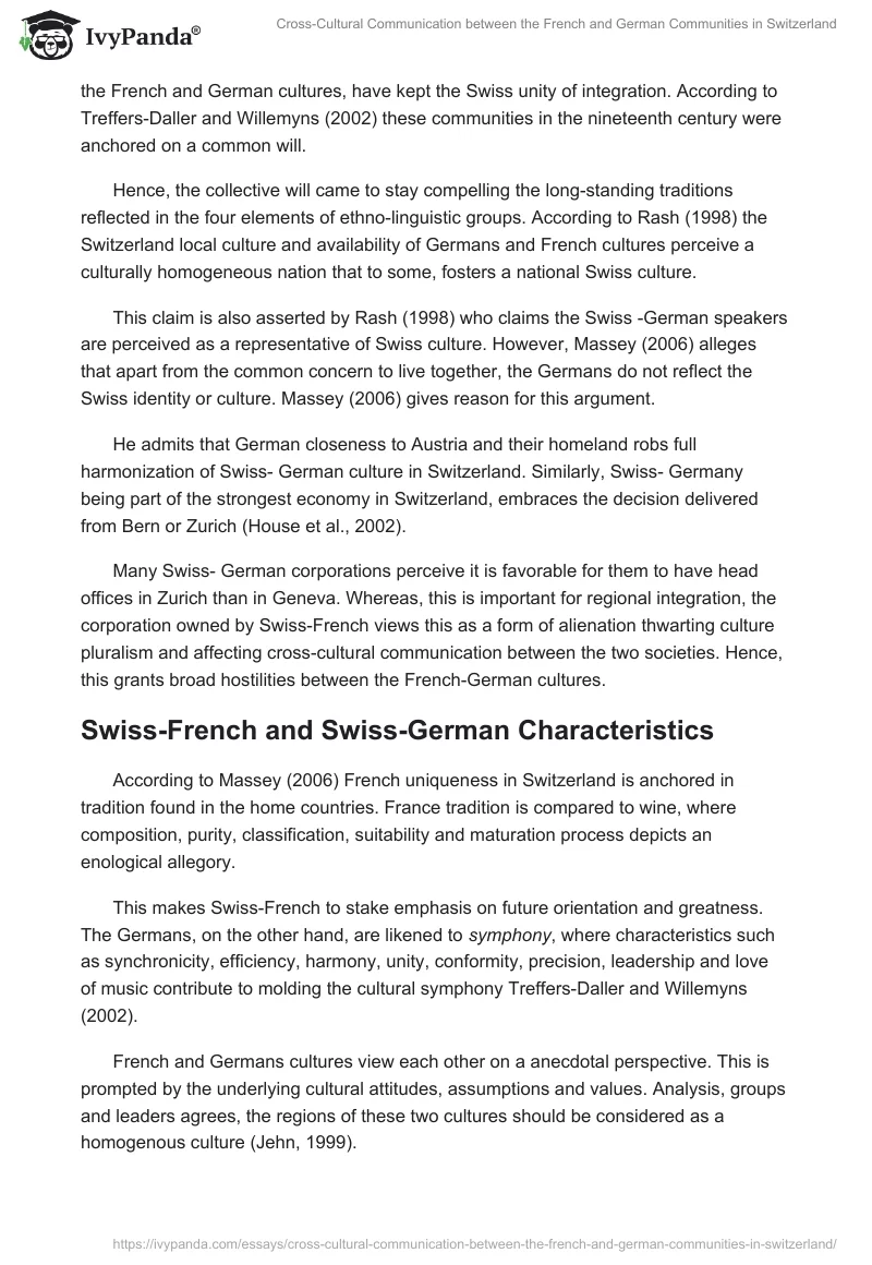 Cross-Cultural Communication Between the French and German Communities in Switzerland. Page 4