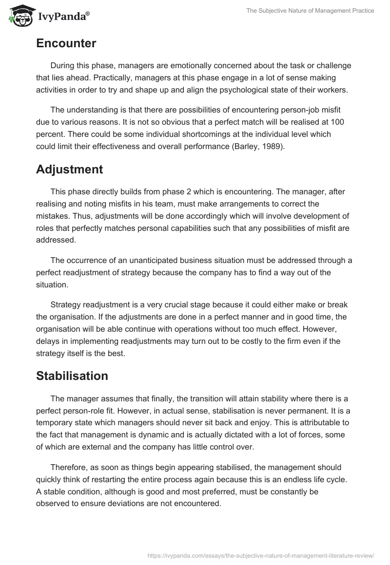The Subjective Nature of Management Practice. Page 2