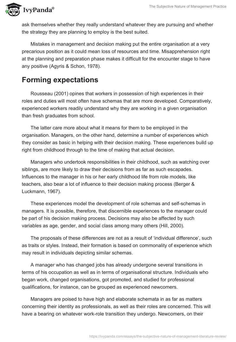 The Subjective Nature of Management Practice. Page 4