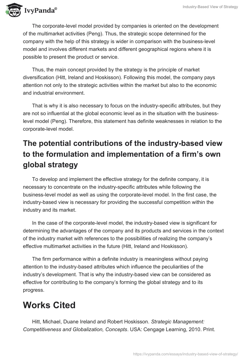 Industry-Based View of Strategy. Page 2