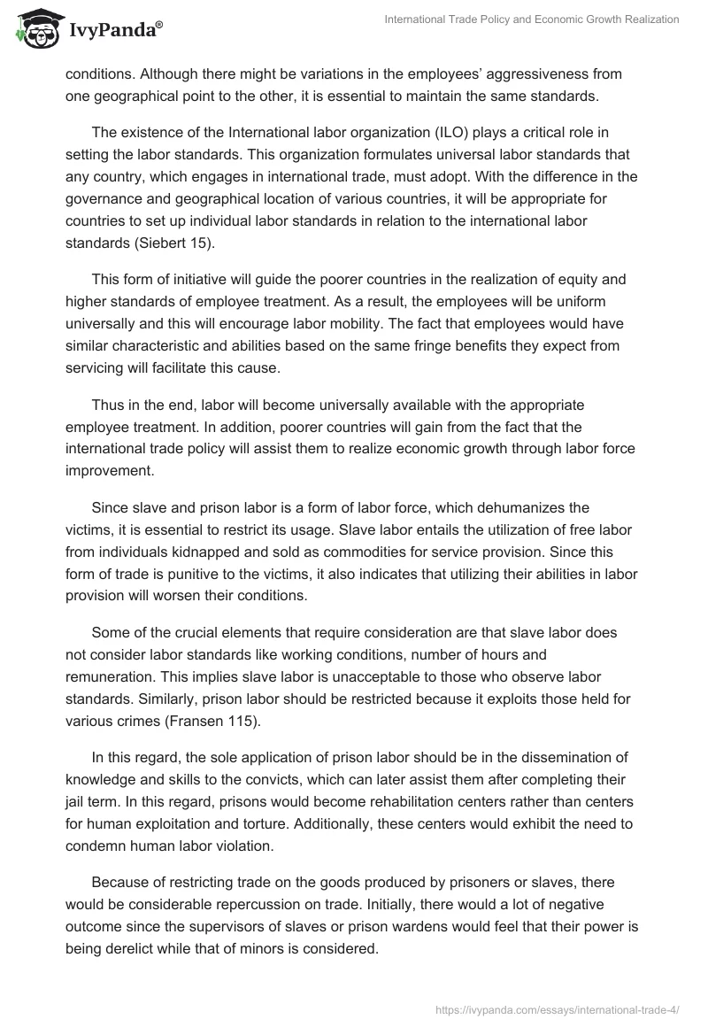 International Trade Policy and Economic Growth Realization. Page 2