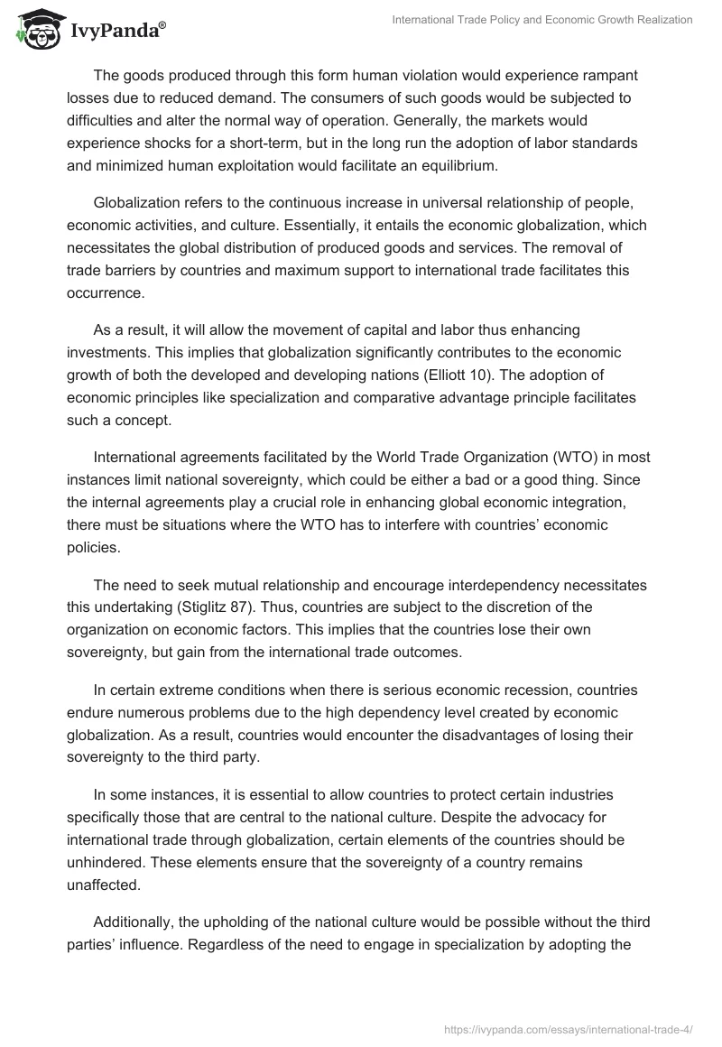 International Trade Policy and Economic Growth Realization. Page 3