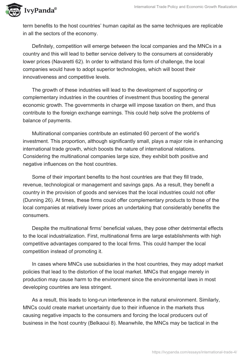 International Trade Policy and Economic Growth Realization. Page 5