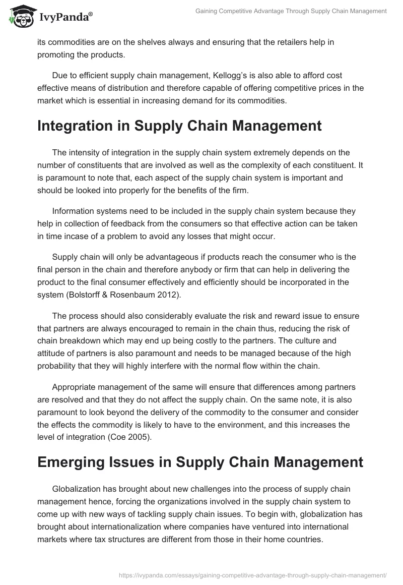 Gaining Competitive Advantage Through Supply Chain Management. Page 4
