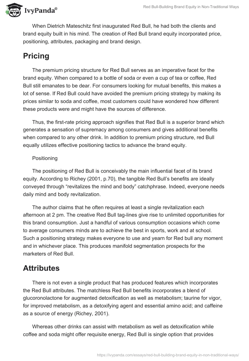 Red Bull-Building Brand Equity in Non-Traditional Ways. Page 2