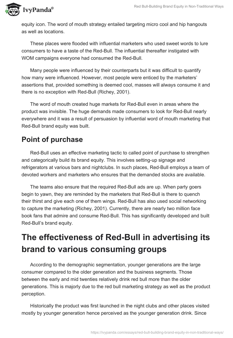 Red Bull-Building Brand Equity in Non-Traditional Ways. Page 5