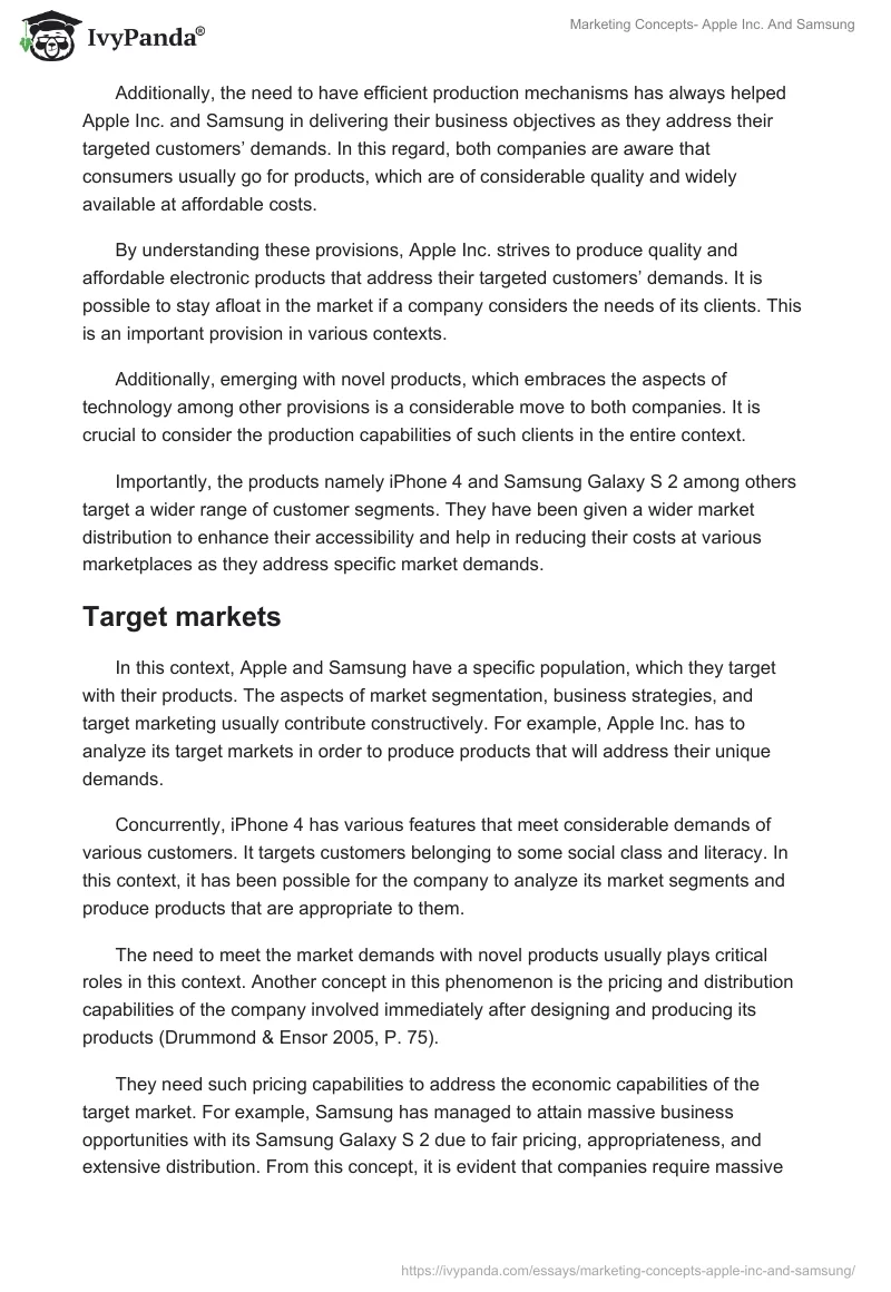 Marketing Concepts - Apple Inc. and Samsung. Page 2