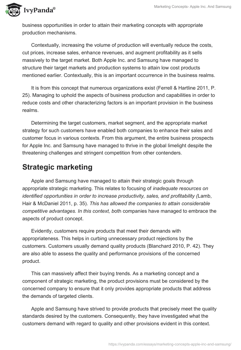 Marketing Concepts - Apple Inc. and Samsung. Page 3