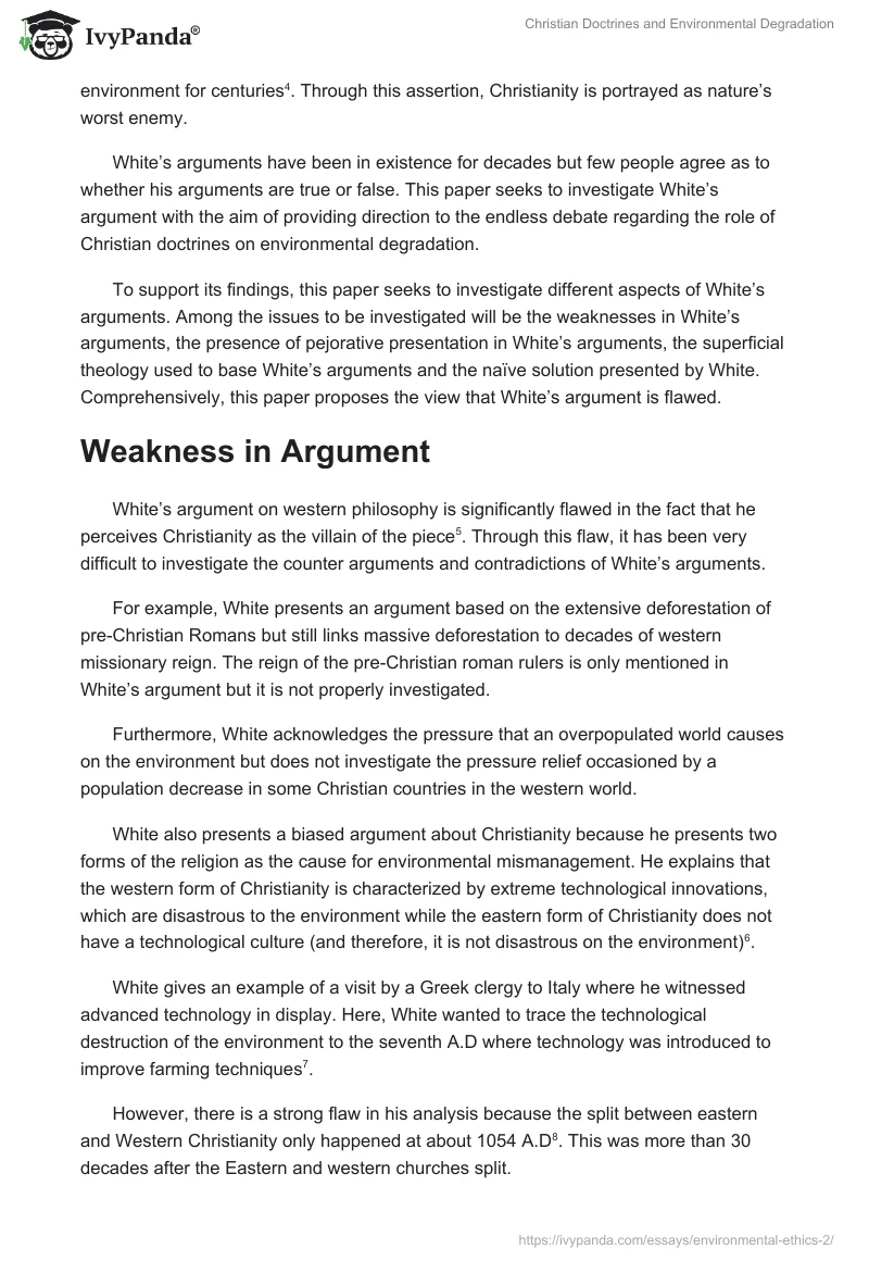 Christian Doctrines and Environmental Degradation. Page 2