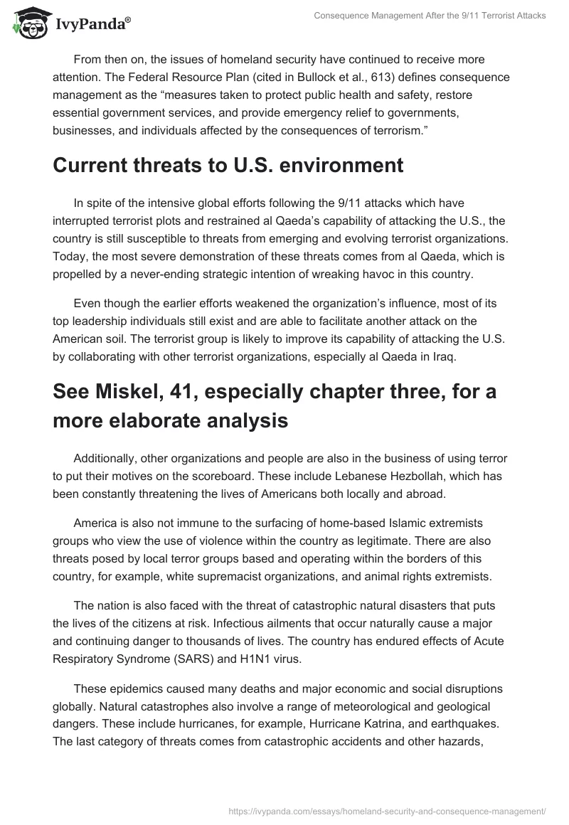 Consequence Management After the 9/11 Terrorist Attacks. Page 2